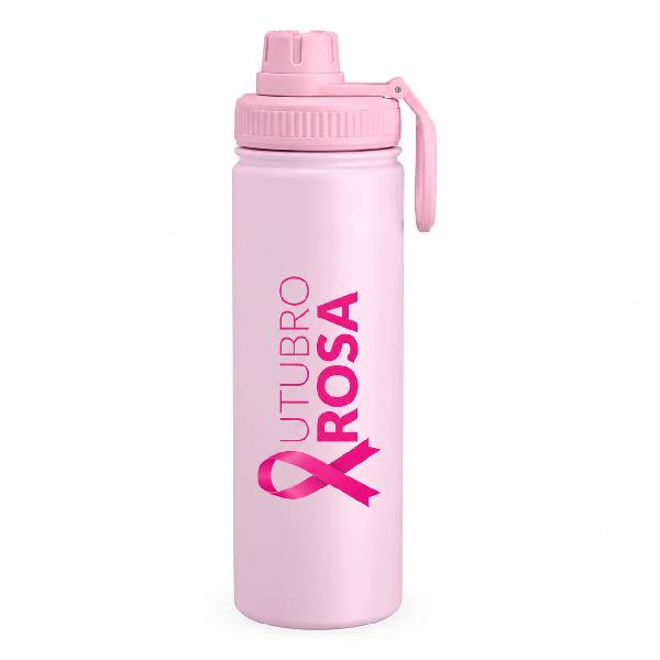 Squeeze Outubro Rosa 600ml – Hidrate-se e Apoie uma Boa Causa