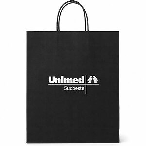 Sacola Papel Personalizada Preta 25x33x12