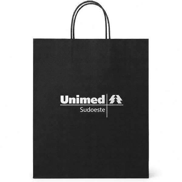 Sacola Papel Personalizada Preta 25x33x12