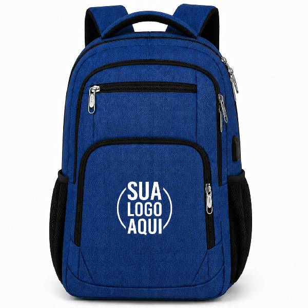 Mochila Azul e Personalizada