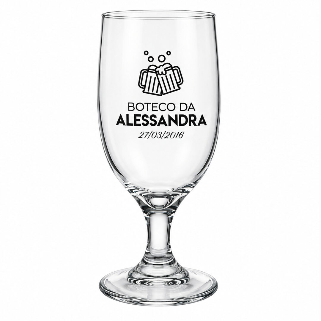 Taça de vidro personalizada