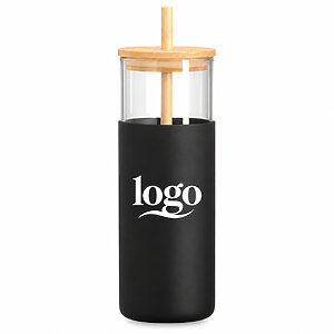 Copo com Canudo de Vidro Personalizado
