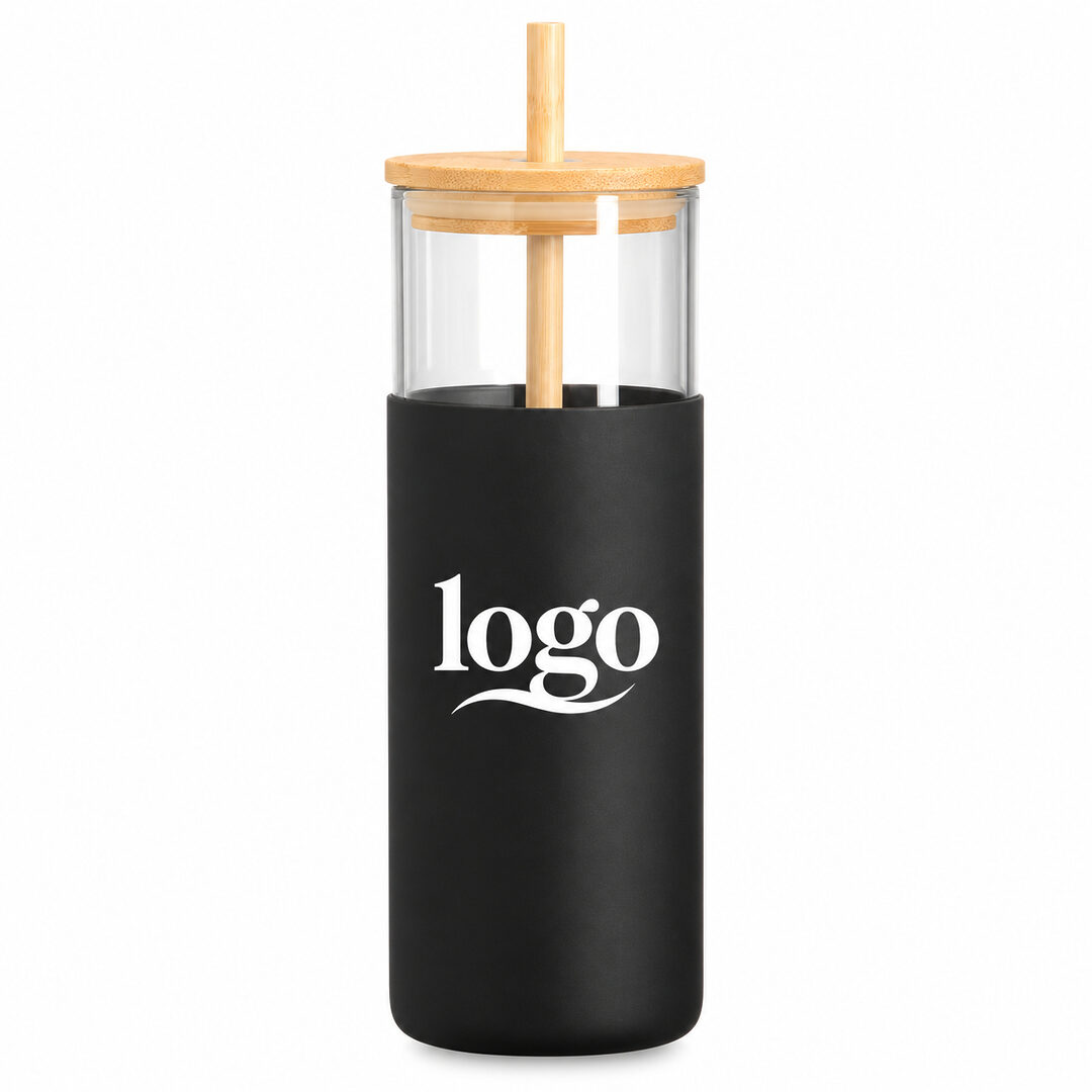 Copo com Canudo de Vidro Personalizado