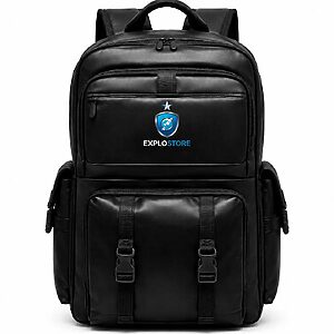 Mochila Couro com Plaquinha Personalizada