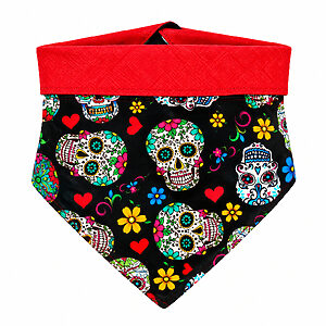 Bandana Dupla Face Caveira Para Pet