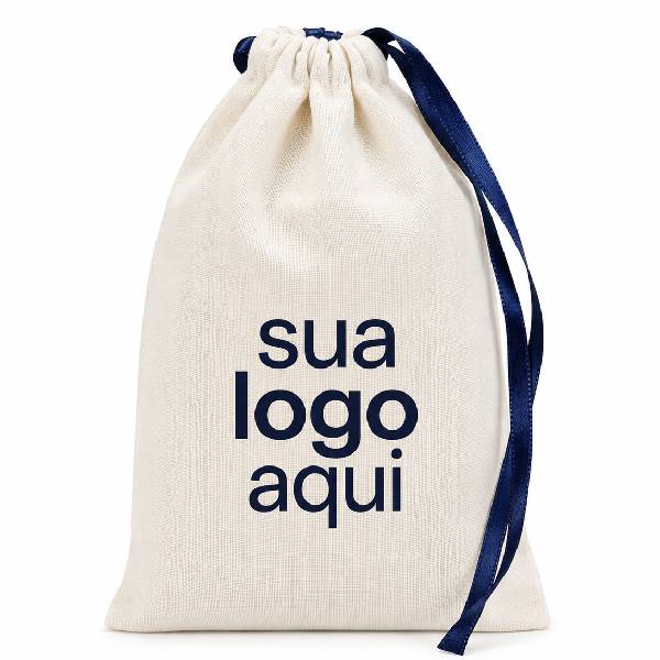 Saquinhos Algodão Cru Personalizado C/ Cordão