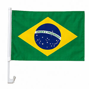 Bandeiras Plásticas do Brasil com suporte para carro