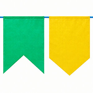 Bandeirinha Festa Junina Plástico, Verde E Amarelo 100 Mts