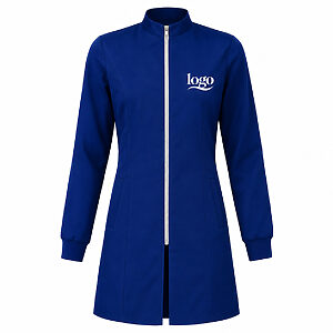 Jaleco Feminino Azul Marinho Gola Padre