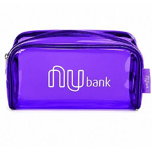 Necessaire Personalizada Roxa Transparente