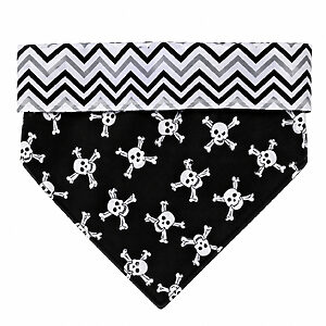 Bandana Dupla Face Caveira Preto e Branco
