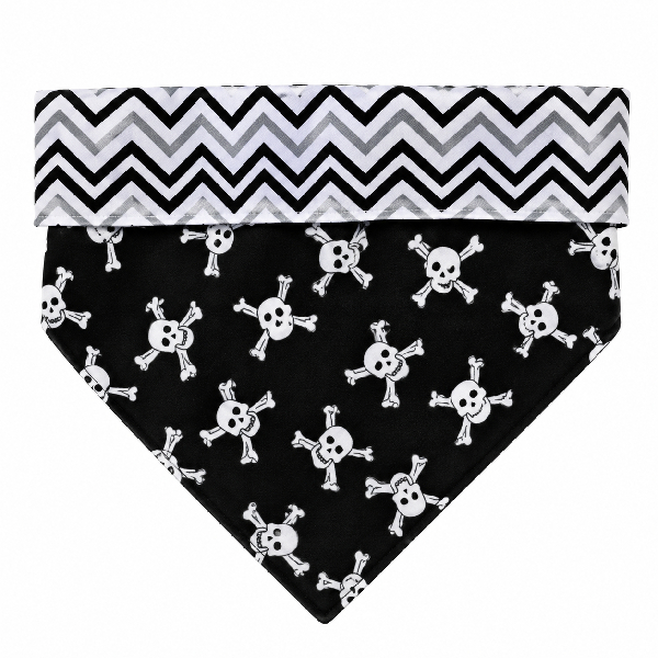 Bandana Dupla Face Caveira Preto e Branco