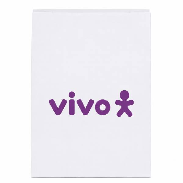 550 Sacolas Brancas de Papel Kraft Personalizada