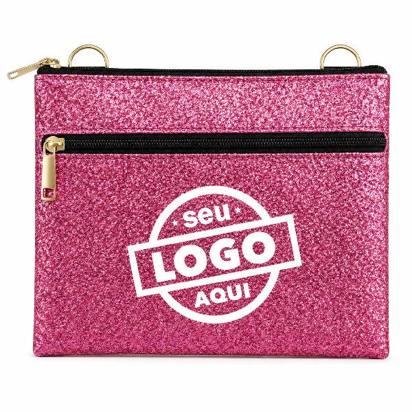 Necessaire Rosa Glitter Personalizada