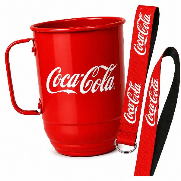 Canecas de alumínio personalizadas com cordão