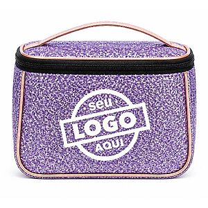 Necessaire Roxa Com Glitter Personalizada