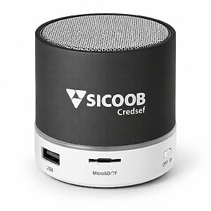 Caixa de som com microfone personalizada