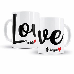 Caneca com nome casal personalizado