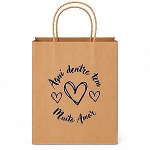 Sacolas Papel Personalizadas Com Logo 18x09x22