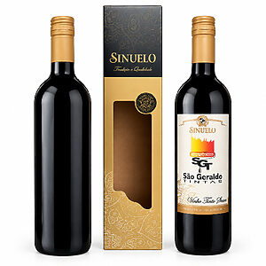 24 Unid Vinho Tinto Sinuelo Bordô Suave 750ml Personalizado