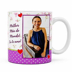 Caneca personalizada com foto e frase