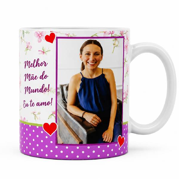 Caneca personalizada com foto e frase