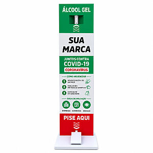 Totem Porta Álcool em Gel Personalizado