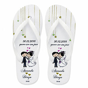 Chinelo personalizado casamento