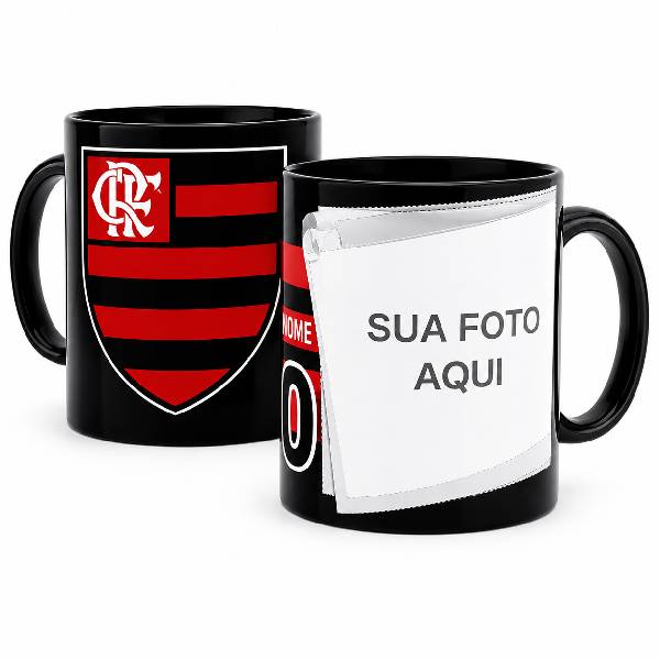 Caneca Personalizada do Flamengo com Foto Brinde