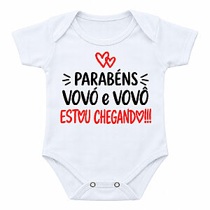Body Baby Branco Personalizado Vovó e Vovô Estou Chegando