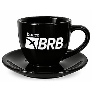 Xícara Preta de Porcelana Personalizada