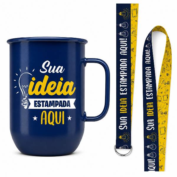 Canecas de Alumínio Personalizadas com Cordão Unidade