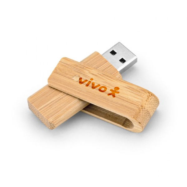 Pen drive 8gb de bambu personalizado