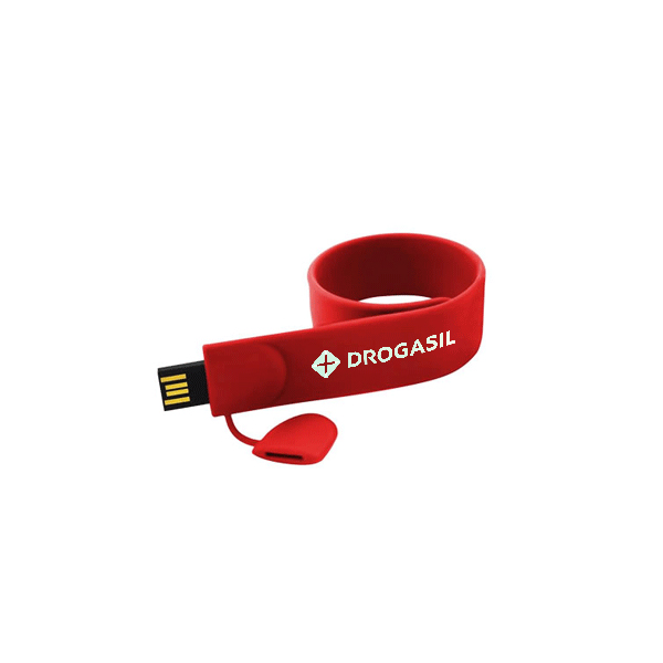 Pen drive pulseira colorida personalizada
