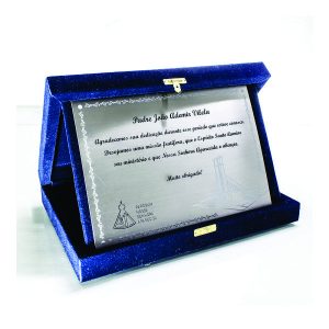 Placa de homenagem formatura