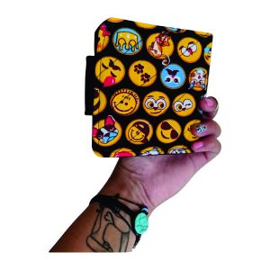 Porta Absorventes Emojis Fundo Preto - Criatividade e Função em Um Só Produto