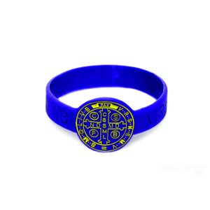 Pulseira de silicone com brasão circular e QR-Code