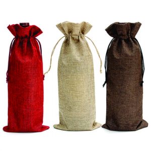 Saco de Juta para Garrafa - Elegância Natural para Brindes