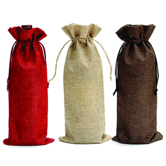Saco de Juta para Garrafa – Elegância Natural para Brindes
