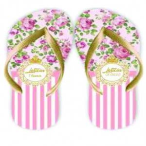 Chinelos Personalizados Rosa Bebê