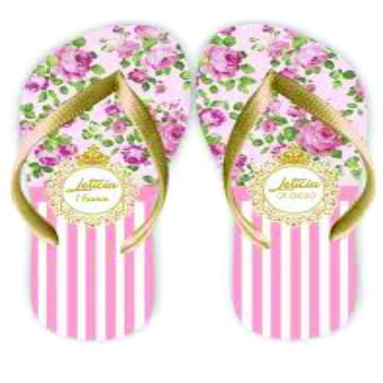 Chinelos Personalizados Rosa Bebê
