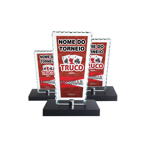Troféu de vidro personalizado
