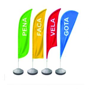 Wind Banner Personalizado Fly Flag Dupla Face 3m Completo