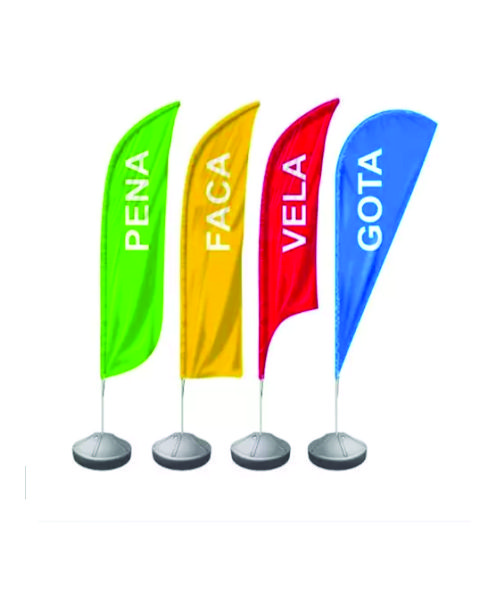 Wind Banner Personalizado Fly Flag Dupla Face 3m Completo