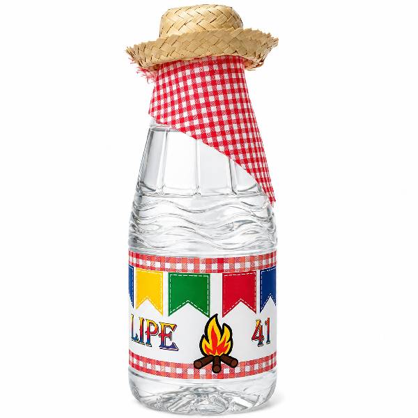 Água Personalizada Com Mini Chapéu de Palha