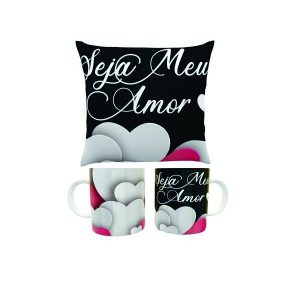 kit almofada e canecas