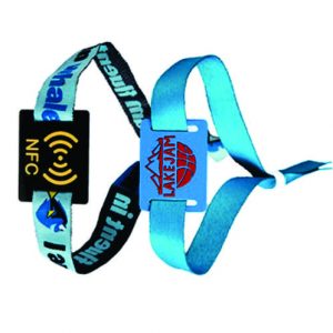 Pulseira tecido ajustável com chip RFID NFC
