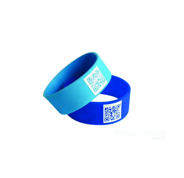 Pulseira de silicone com código de barras