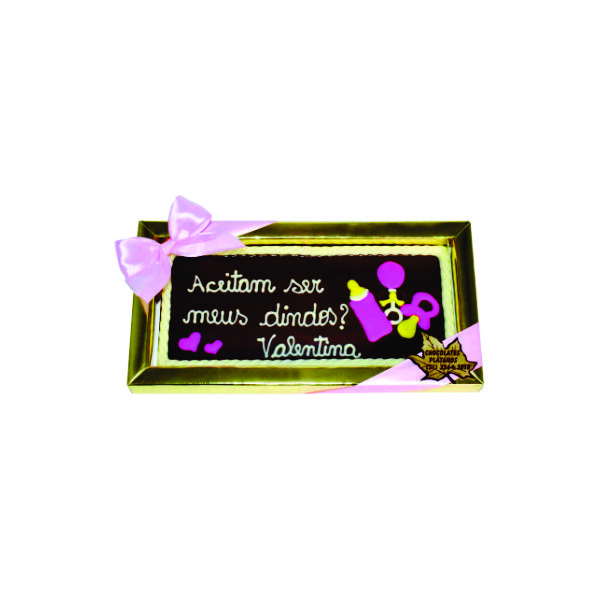 Barrinha de chocolate personalizada brinde