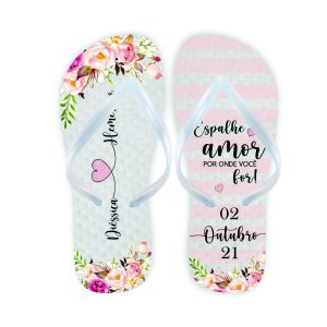 Chinelo personalizado casamento brinde